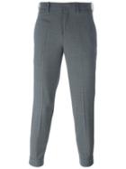 Neil Barrett Slim Fit Cropped Trousers, Men's, Size: 50, Grey, Polyester/spandex/elastane/virgin Wool