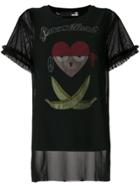 Love Moschino Tulle Overlay Graphic T-shirt - Black