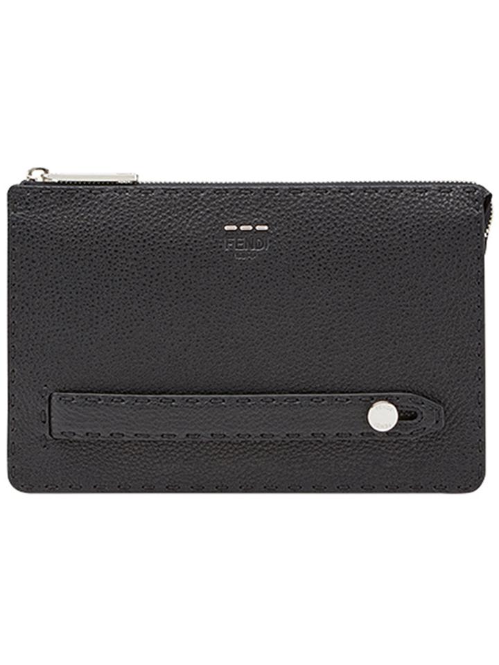 Fendi Top Zip Clutch - Black