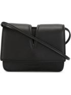 Jil Sander Cut-out Flap Crossbody Bag, Women's, Black, Calf Leather