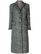 Thom Browne Prince Of Wales Eyelash Tweed Overcoat - Black