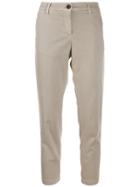 White Sand Cropped Slim-fit Trousers - Neutrals