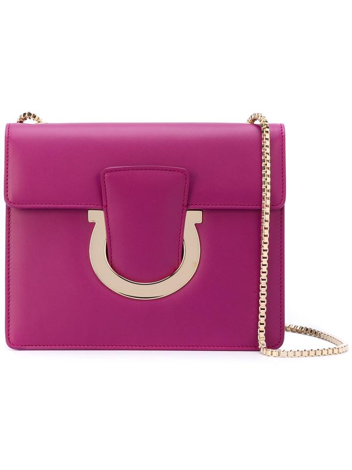 Salvatore Ferragamo - Thalia Shoulder Bag - Men - Calf Leather - One Size, Pink/purple, Calf Leather