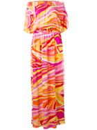 Emilio Pucci - Printed Bardot Beach Dress - Women - Viscose - 42, Women's, Pink/purple, Viscose