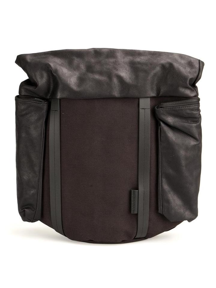 Côte & Ciel Buckled Shoulder Bag, Men's, Black, Cotton/calf Leather/polyester