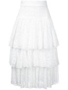 Bambah Layered Midi Skirt - White