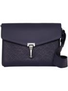 Burberry Small Perforated Logo Leather Crossbody Bag - Blue