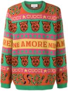 Gucci Knit Tiger Patch Jumper - Orange
