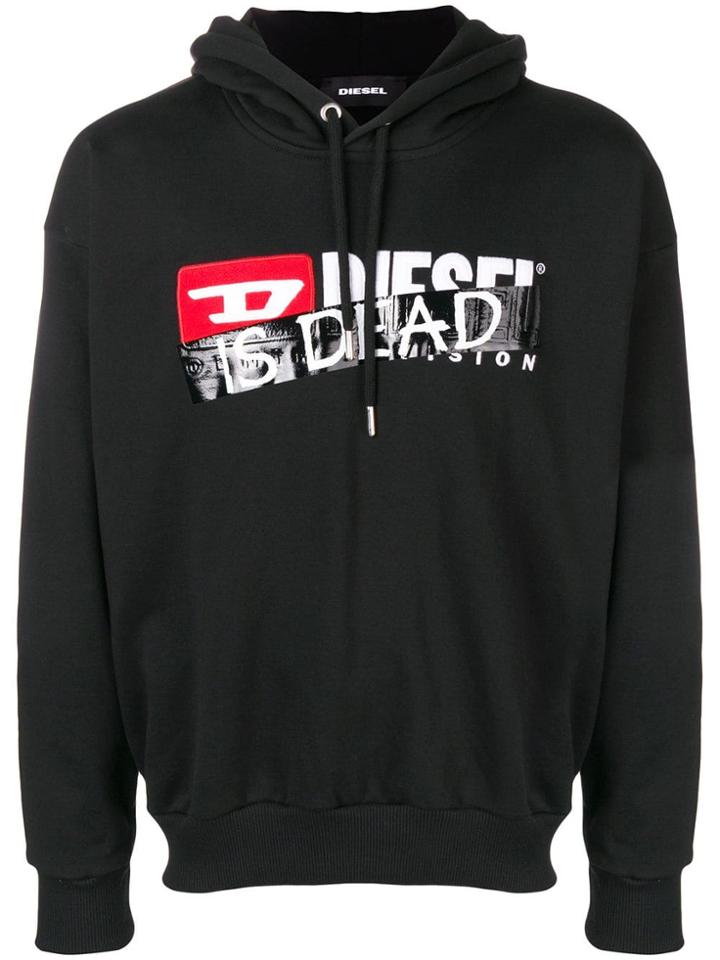 Diesel 'is Dead' Printed Hoodie - Black