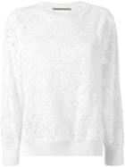 Ermanno Scervino Lace Blouse, Women's, Size: 44, White, Cotton/viscose/polyamide/silk