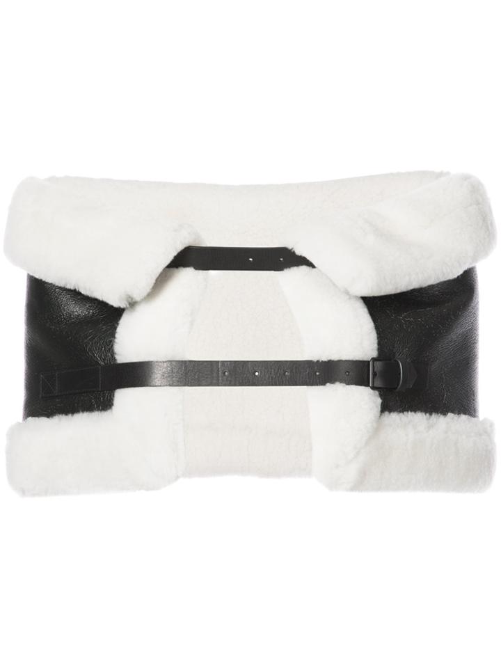 Vera Wang Shearling Stole - Black