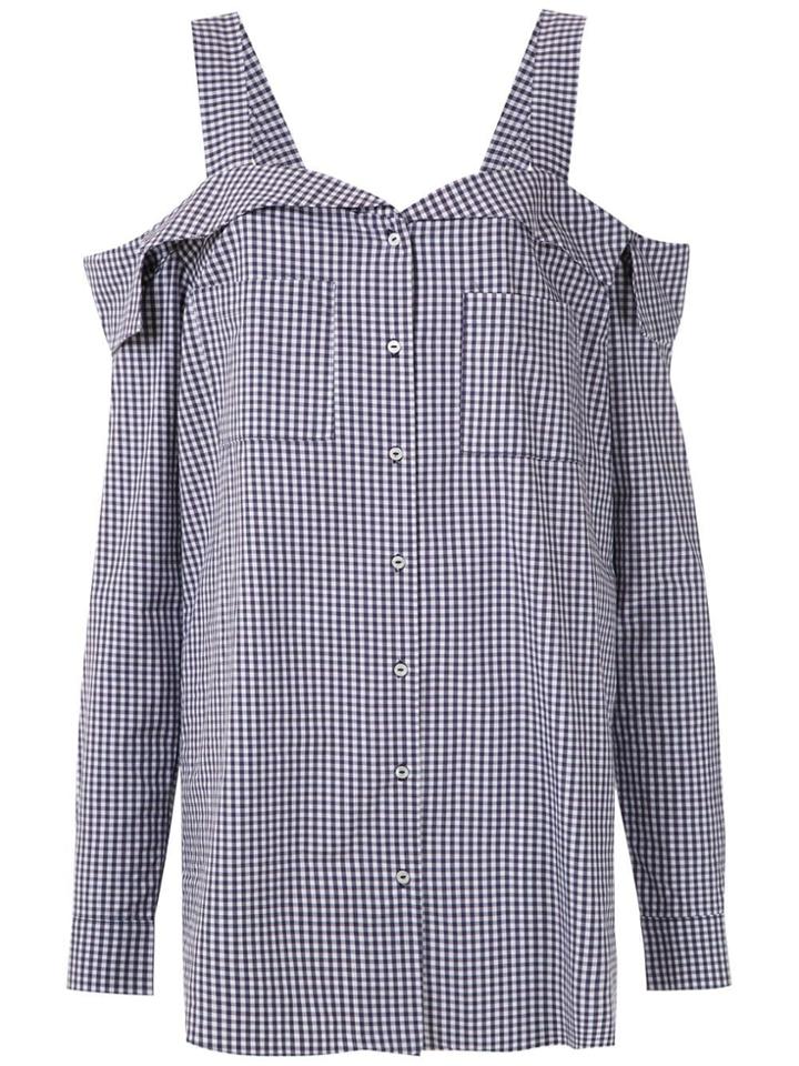 Andrea Bogosian Check Print Buttoned Blouse - Purple