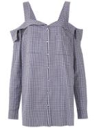 Andrea Bogosian Check Print Buttoned Blouse - Purple