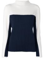 Cédric Charlier Ribbed Panel Jumper - Blue
