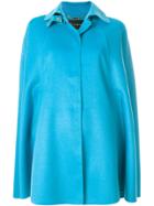 Versace Oversized Cape Coat - Blue