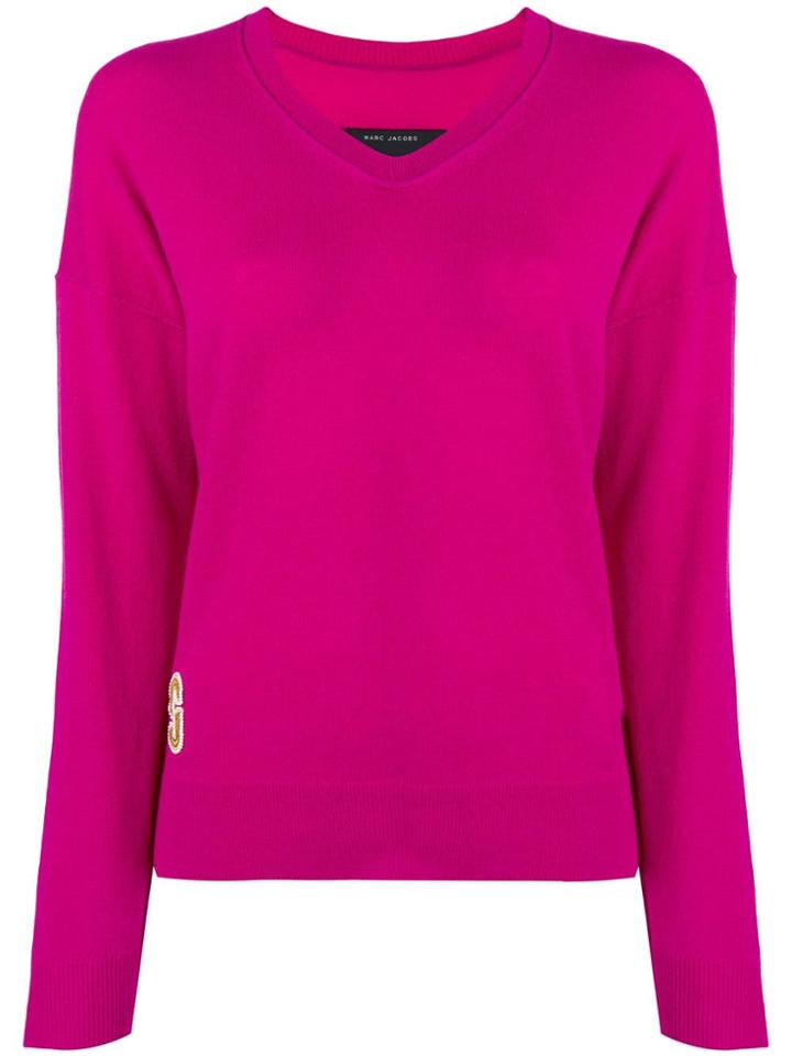 Marc Jacobs Long-sleeve Fitted Sweater - Pink
