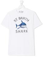Mc2 Saint Barth Kids Shark Print T-shirt - White