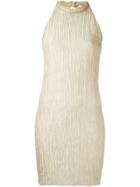 Romeo Gigli Vintage Creased Effect Mini Dress - Metallic