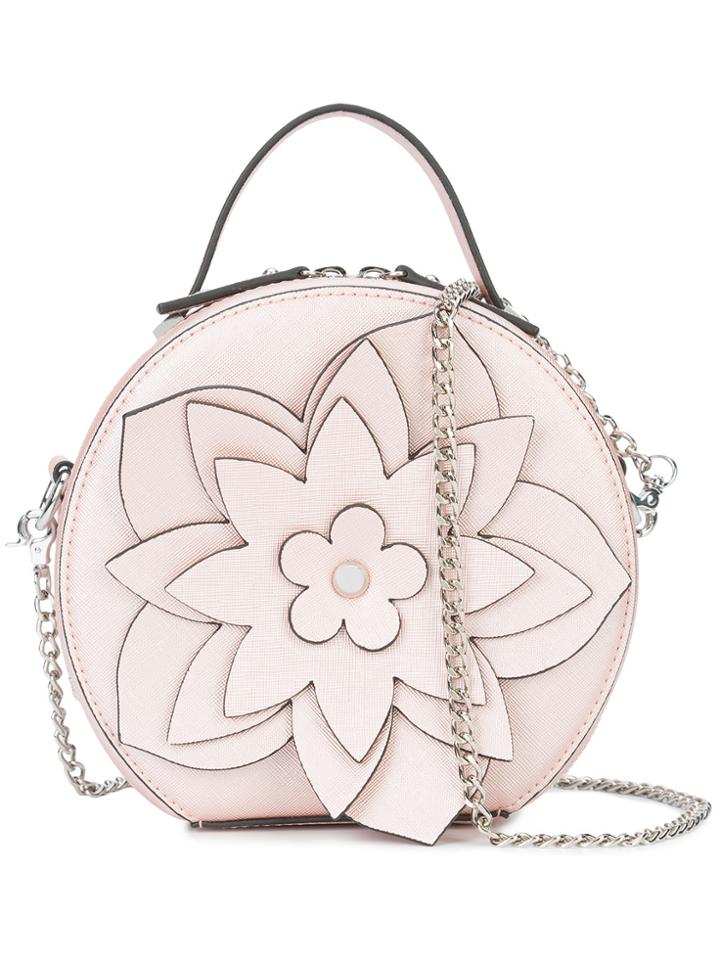 Christian Siriano Floral Appliqué Shoulder Bag - Pink & Purple
