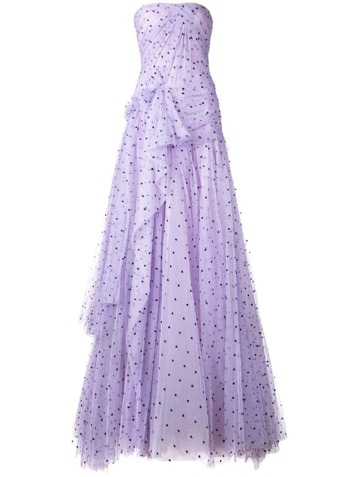 Carolina Herrera Strapless Flared Maxi Dress - Purple