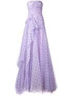 Carolina Herrera Strapless Flared Maxi Dress - Purple