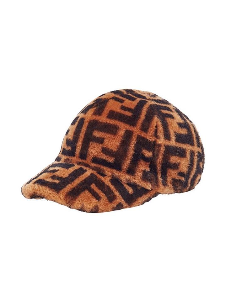 Fendi Ff Logo Cap - Brown