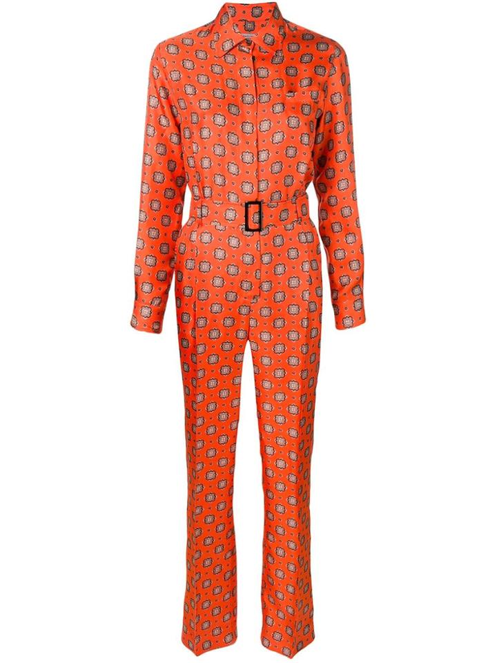 Alberto Biani Printed Jumpsuit - Orange