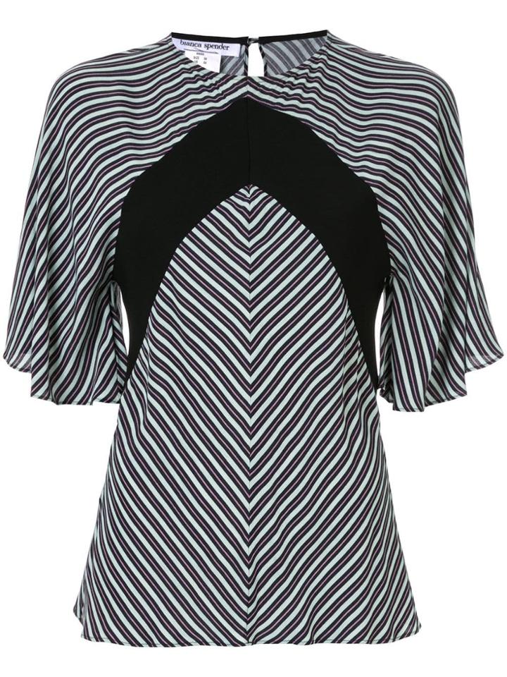 Bianca Spender Striped Short-sleeved Blouse - Green