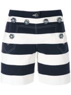 Dolce & Gabbana - Striped Shorts - Women - Cotton/spandex/elastane - 46, Women's, Blue, Cotton/spandex/elastane
