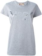 No21 Mirrored Logo T-shirt, Women's, Size: 44, Grey, Cotton