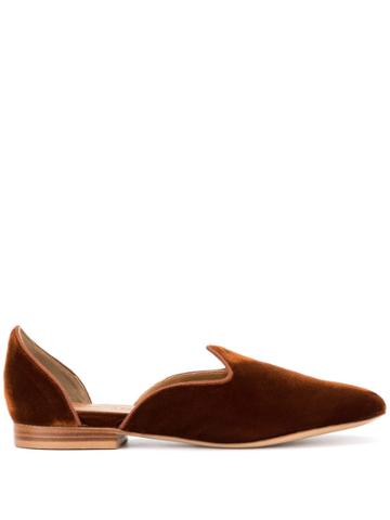 Le Monde Beryl Velvet Slippers - Brown