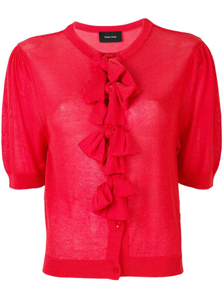Simone Rocha Bow Detail Cardigan - Red