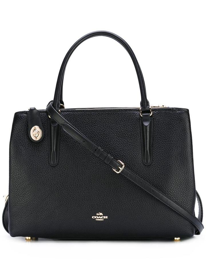 Coach Large Detachable Strap Tote, Women's, Black, Leather