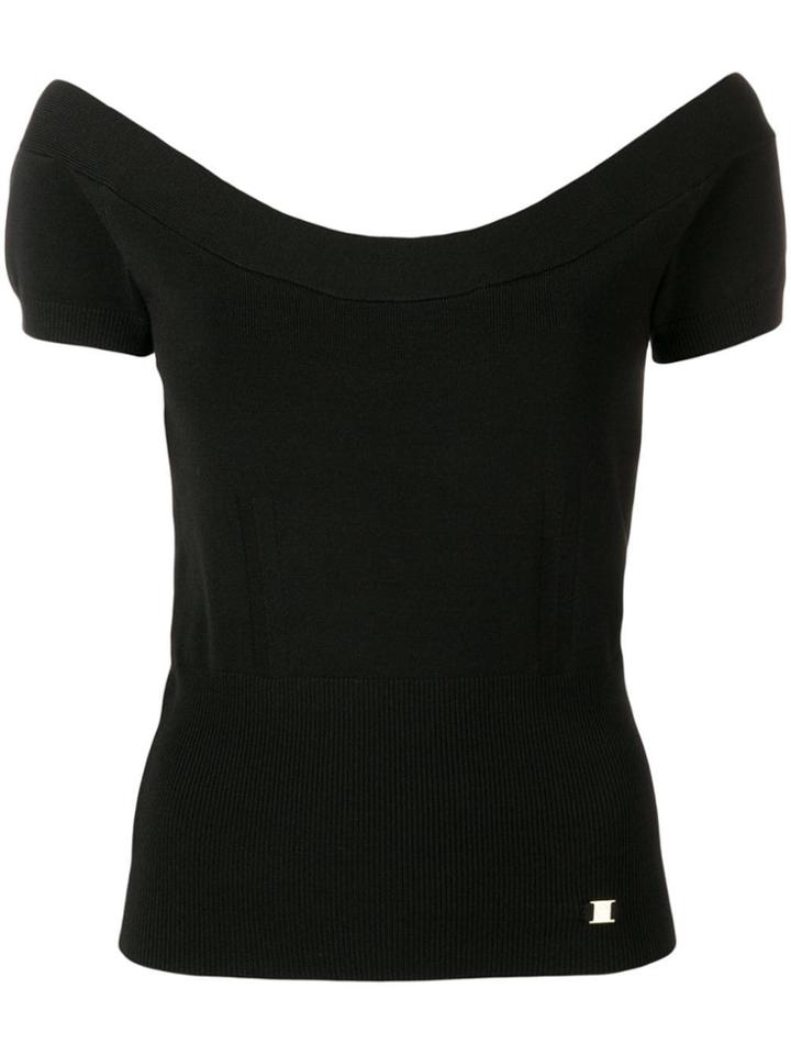 Temperley London Off The Shoulder Knitted Top - Black