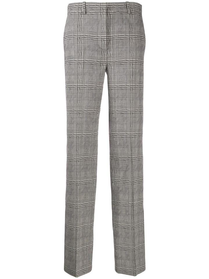 Versace High-rise Check Trousers - Black