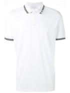 Salvatore Ferragamo Contrast Stripe Polo Shirt, Men's, Size: Xl, White, Cotton