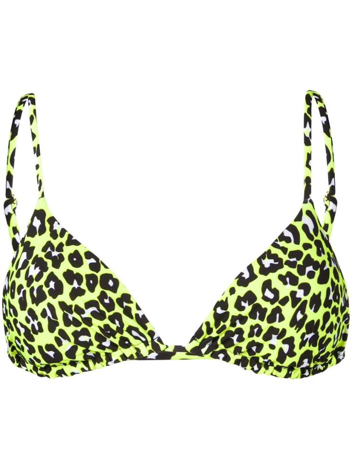 Mc2 Saint Barth Janet Leopard Bikini Top - Yellow