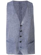 Emporio Armani Micro-striped Gilet - Blue