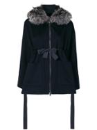 Liska Fur Hooded Jacket - Blue