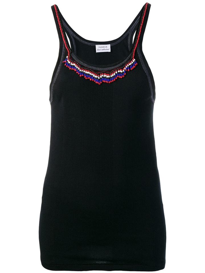 P.a.r.o.s.h. Beaded Tank Top - Black