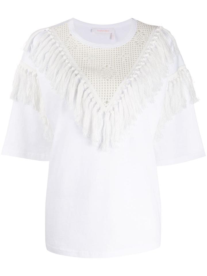 See By Chloé Oversized Tassel T-shirt - White