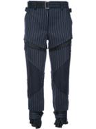 Sacai Cropped Pinstripe Trousers - Blue
