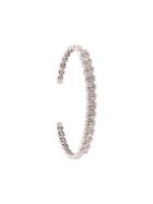 Suzanne Kalan 18kt White Gold Fireworks Diamond Baguette Cuff - Silver