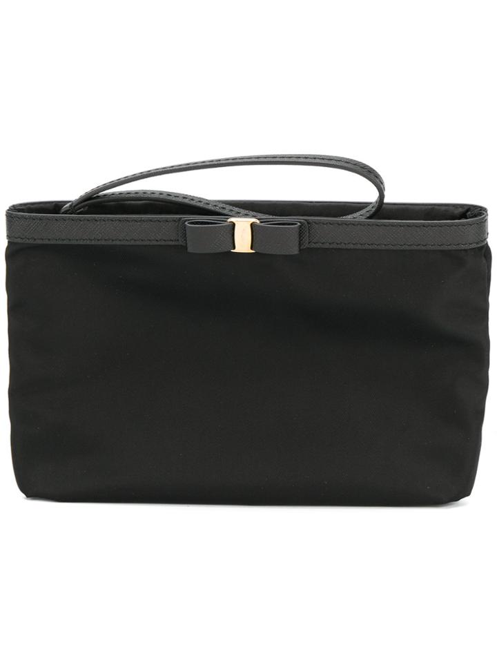 Salvatore Ferragamo Vara Bow Clutch Bag - Black