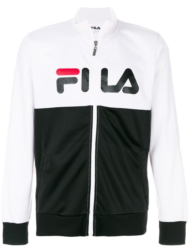 Fila Logo Front Zip Up Sweatshirt - White