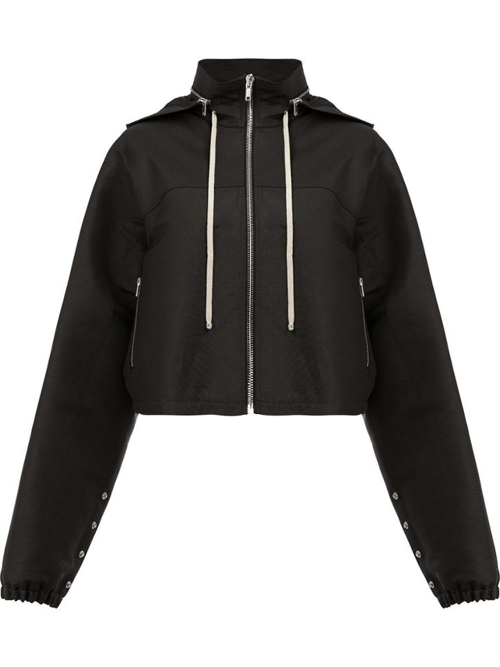 Rick Owens Detachable Hood Zipped Jacket - Black