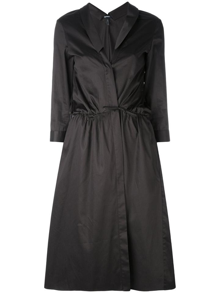 Wrapped Shirt Dress - Women - Cotton - 36, Black, Cotton, Jil Sander Navy