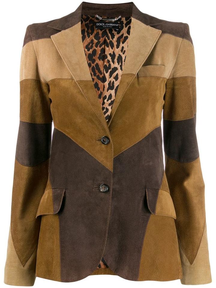 Dolce & Gabbana Pre-owned Patchwork Slim Blazer - Brown