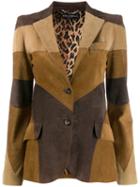 Dolce & Gabbana Pre-owned Patchwork Slim Blazer - Brown