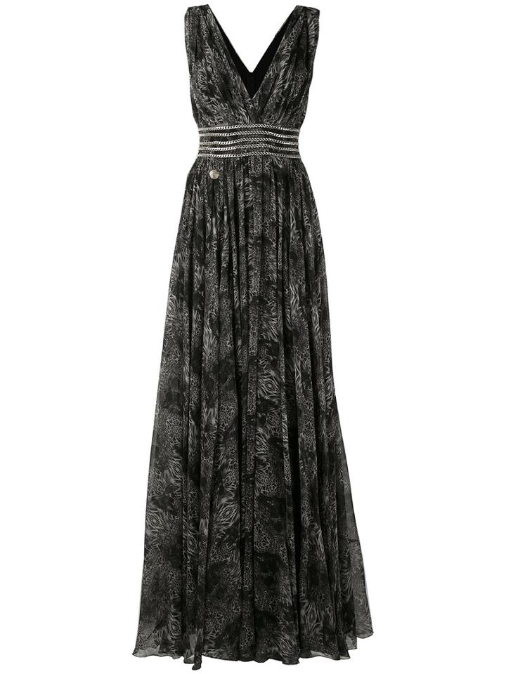 Philipp Plein - Viel Evening Dress - Women - Silk/polyester - S, Black, Silk/polyester